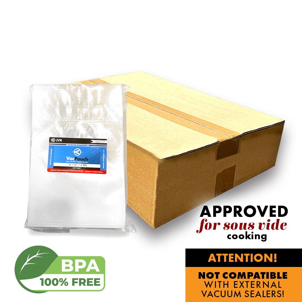 CASE - Zipper Chamber Vacuum Pouches (VacPouch) | JVR Industries